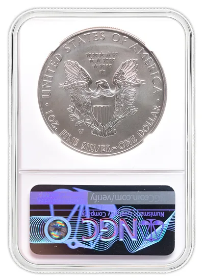 2013-W Burnished Silver Eagle NGC MS70 — reverse view