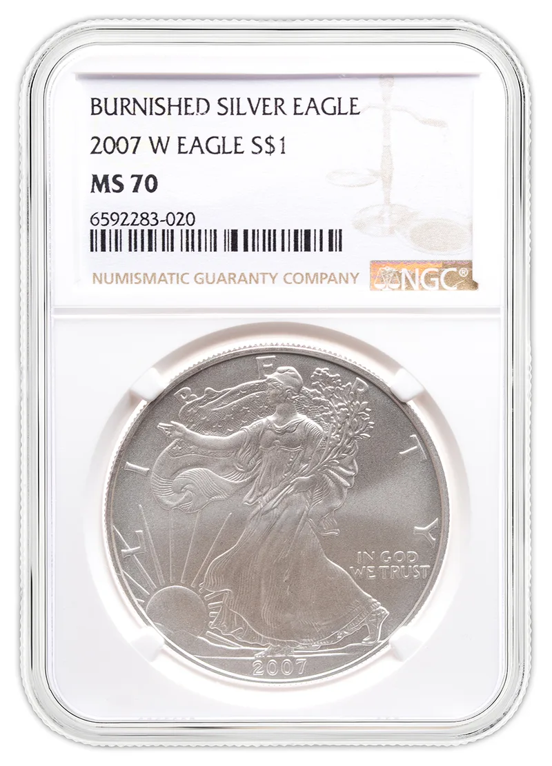 2007-W Burnished Silver Eagle NGC MS70 — Silver bullion from Standard Bullion