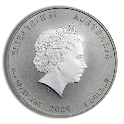 2009 1 oz Australia Silver Lunar Ox BU - Series II — reverse view