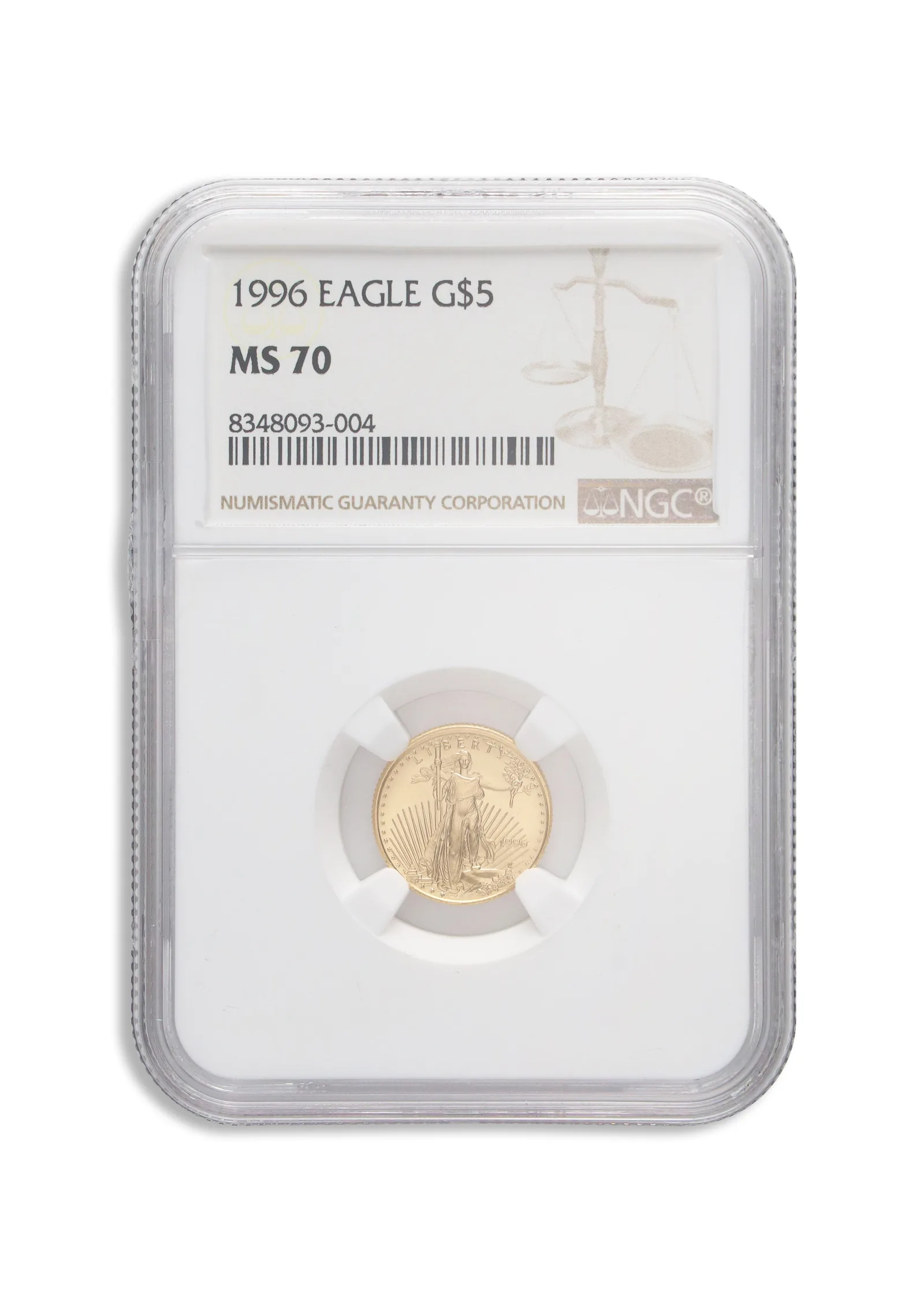 1996 1/10 oz Gold Eagle $5 NGC MS70 — Gold bullion from Standard Bullion