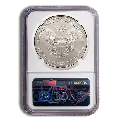 2018-W Burnished Silver Eagle NGC MS70 — reverse view
