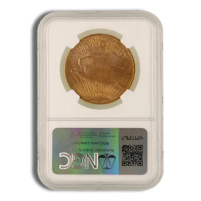 $20 Gold Saint-Gaudens Double Eagle - NGC MS61 — reverse view