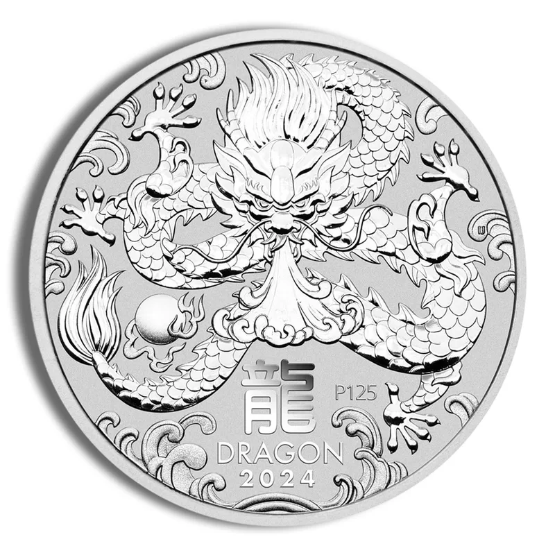 2024 1 oz Australia Silver Lunar Dragon BU - Series III — Silver bullion from Standard Bullion