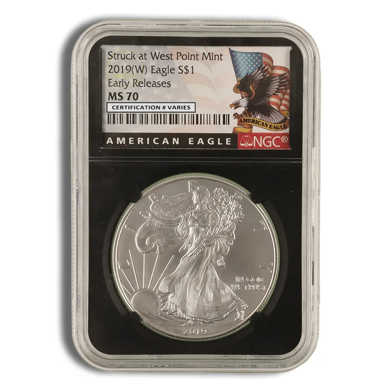 2019 Silver Eagle NGC MS70 Early Releases — Silver bullion from Standard Bullion