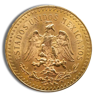 1928 Mexico Gold 50 Peso BU — reverse view