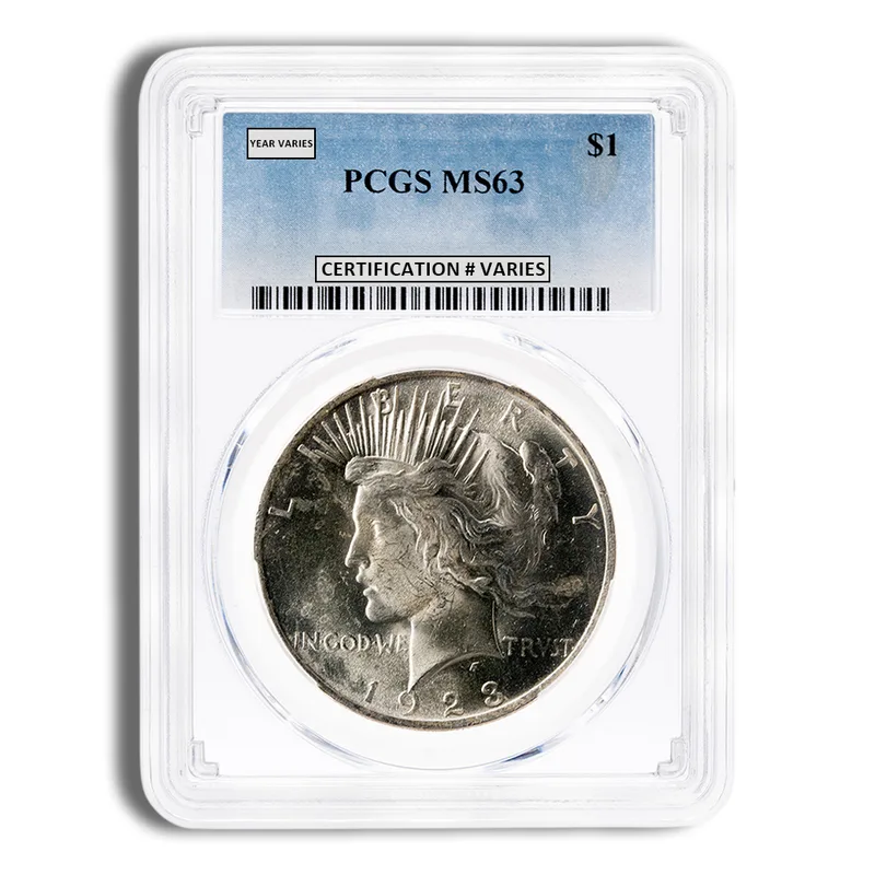 Peace Dollar - PCGS MS63 — Silver bullion from Standard Bullion