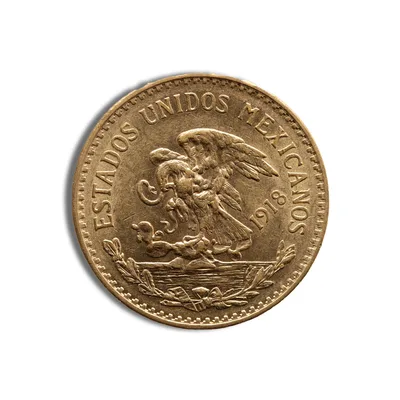 Mexico Gold 20 Peso — reverse view
