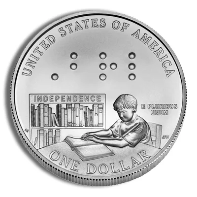 2009-P <body> Louis Braille Silver Commem - BU — reverse view