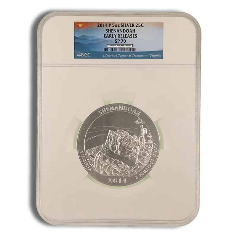 2014-P 5 oz ATB Shenandoah Silver Coin NGC SP70 — Silver bullion from Standard Bullion