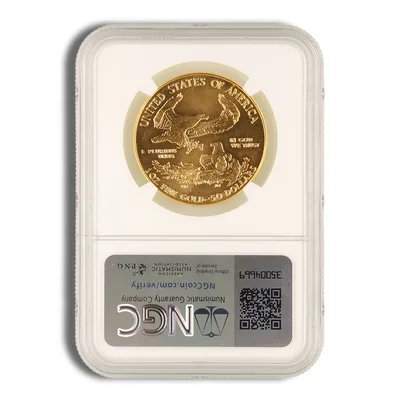 1990 1 oz Gold Eagle $50 NGC MS69 — reverse view