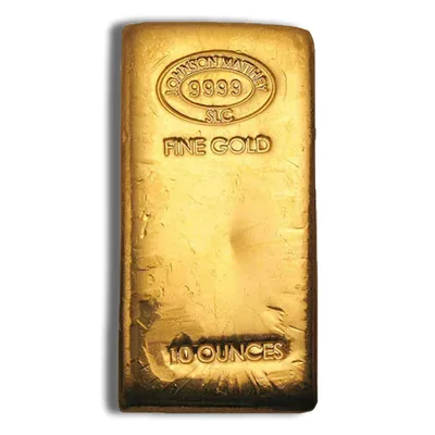 10 oz Gold Bar - Johnson Matthey — reverse view