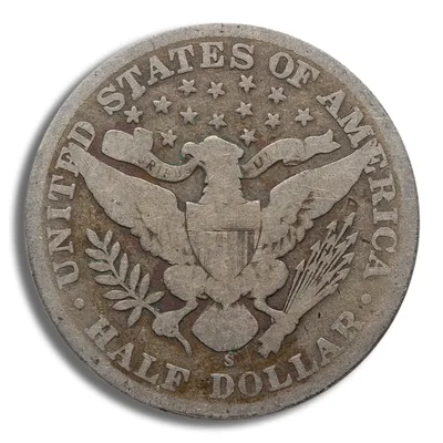 <body> FV 90% Silver Barber Half Dollars - G-VG — reverse view