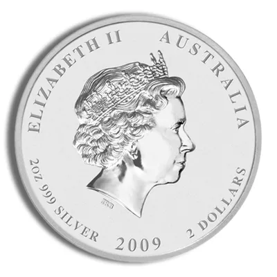 2009 1/2 oz Australia Silver Lunar Ox BU - Series II — reverse view