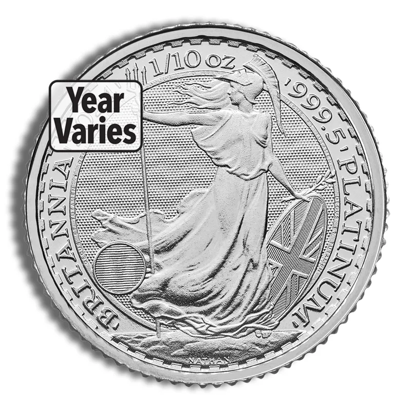 Platinum Britannia - 1/10 oz (Year Varies) — Platinum bullion from Standard Bullion