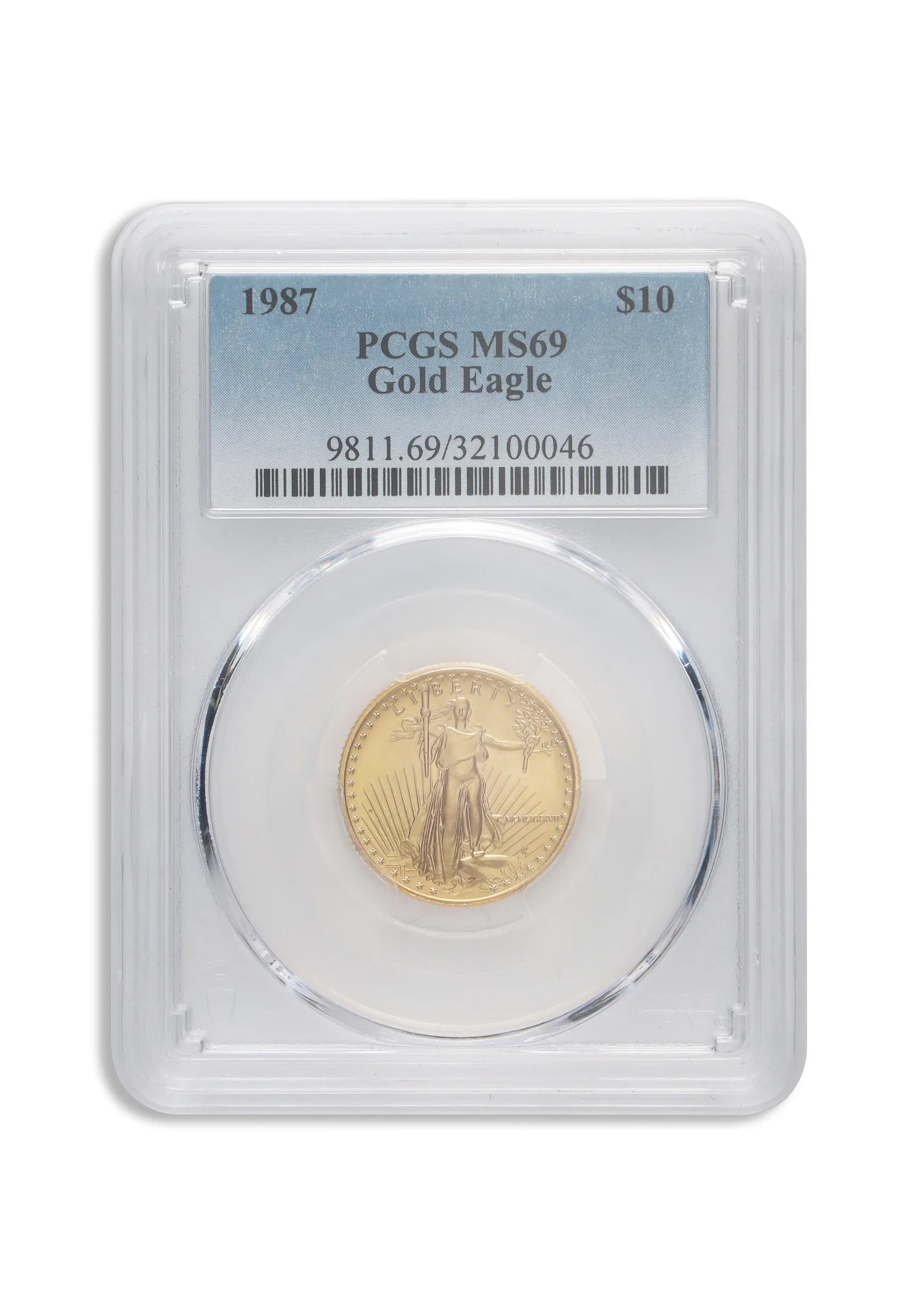 1987 1/4 oz Gold Eagle <body>0 PCGS MS69 — Gold bullion from Standard Bullion