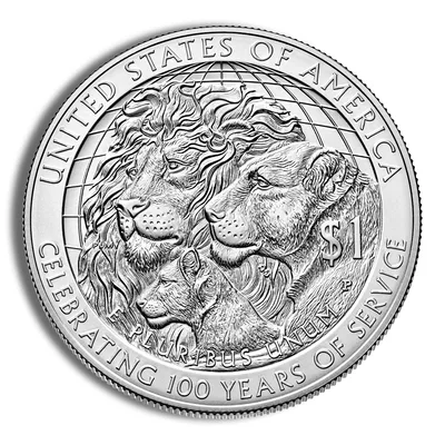 2017-P <body> Lions Club Centennial (Melvin Jones) Silver Commem - BU — reverse view