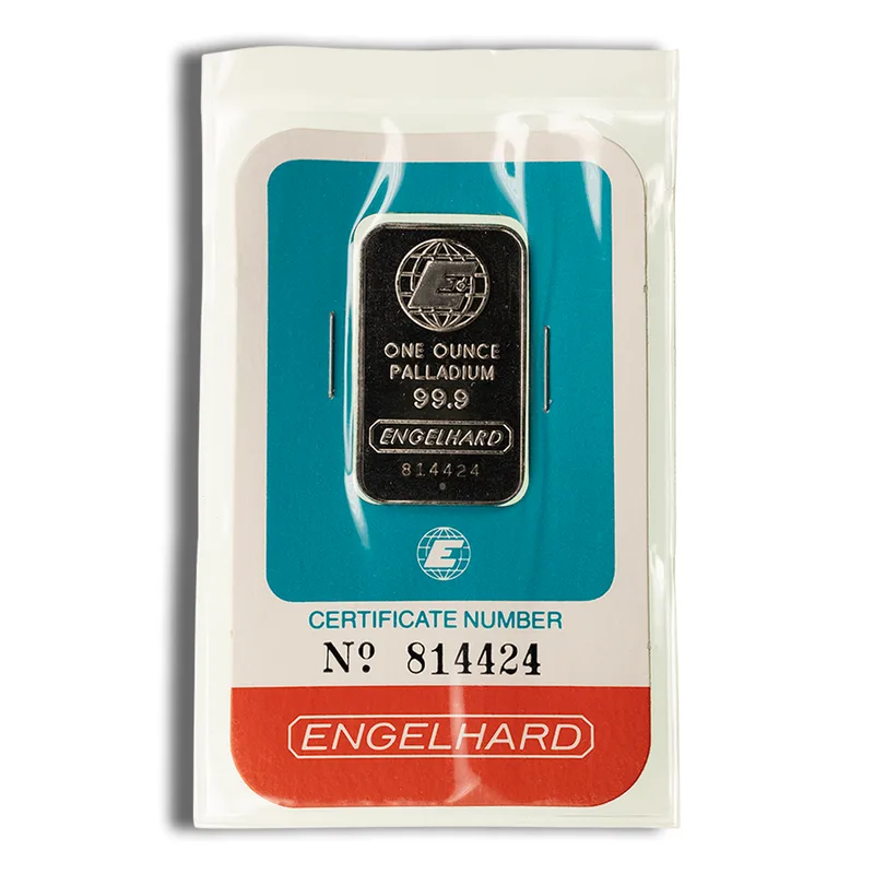 1 oz Palladium Bar - Engelhard — Palladium bullion from Standard Bullion