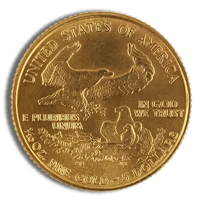 1989 1/10 oz Gold Eagle - BU (MCMLXXXVIX) — reverse view