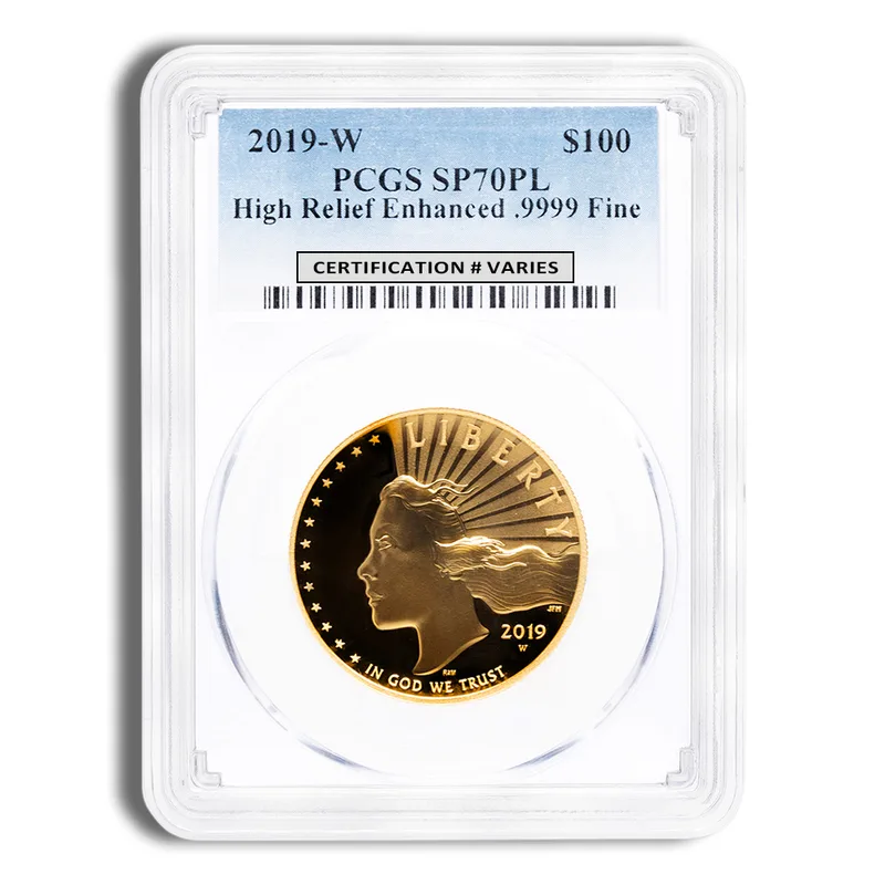 2019-W American Liberty High Relief Gold Coin PCGS SP70PL — Gold bullion from Standard Bullion
