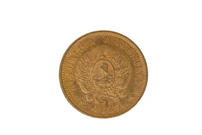 Argentina 5 Peso Gold Coin — reverse view