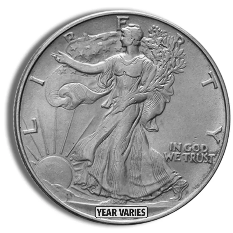 <body> FV 90% Silver Walking Liberty Half Dollars - AU — Silver bullion from Standard Bullion