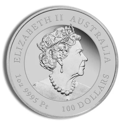 2023 1 oz Australia Platinum Lunar Rabbit BU - Series III — reverse view