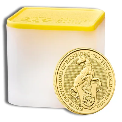 2021 1 oz Great Britain Queen's Beast Gold Coin - Greyhound — packaging view