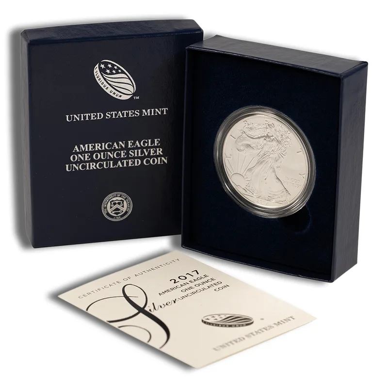 2017-W Burnished Silver Eagle with Box & COA — Silver bullion from Standard Bullion