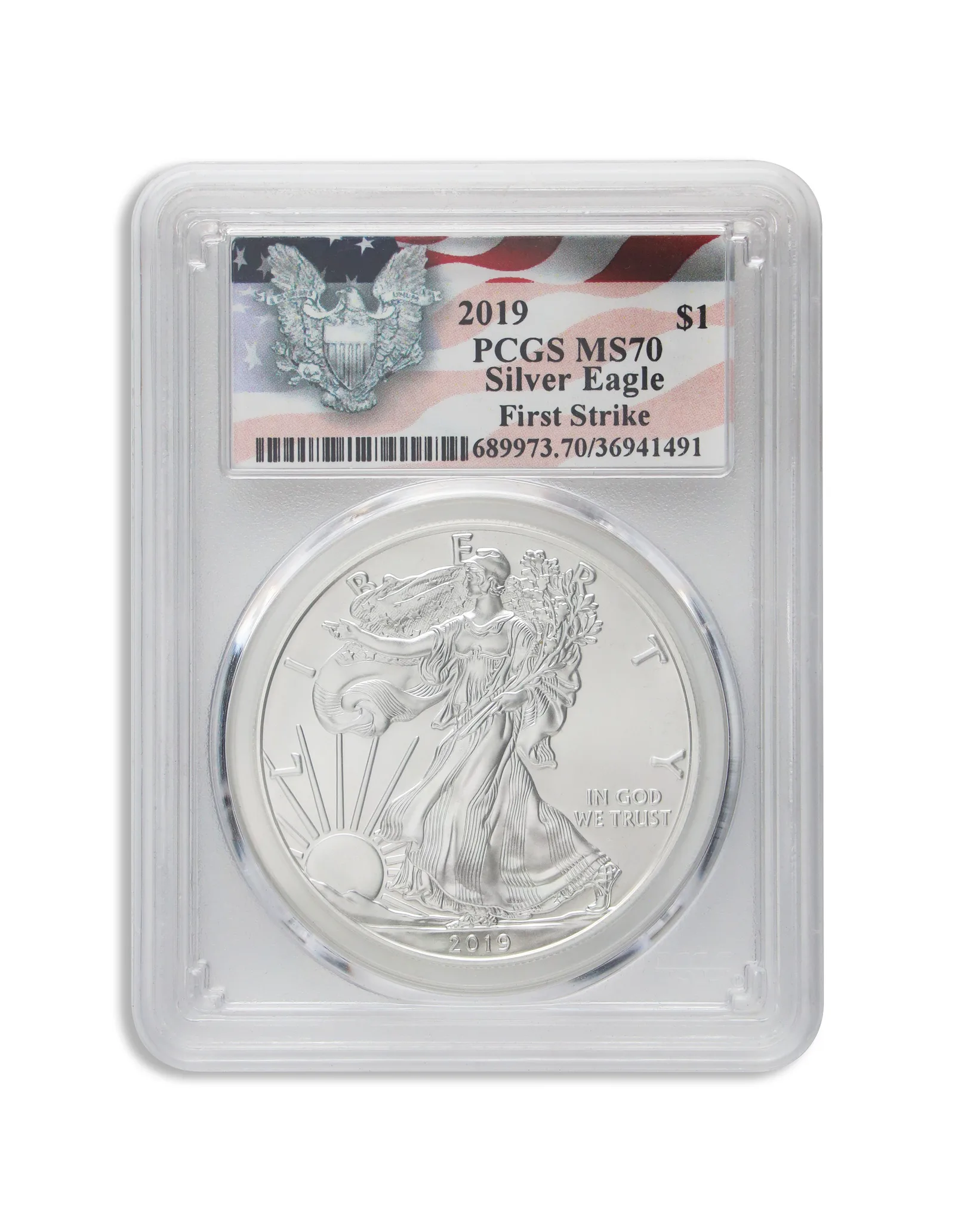 2019 Silver Eagle PCGS MS70 First Strike — Silver bullion from Standard Bullion