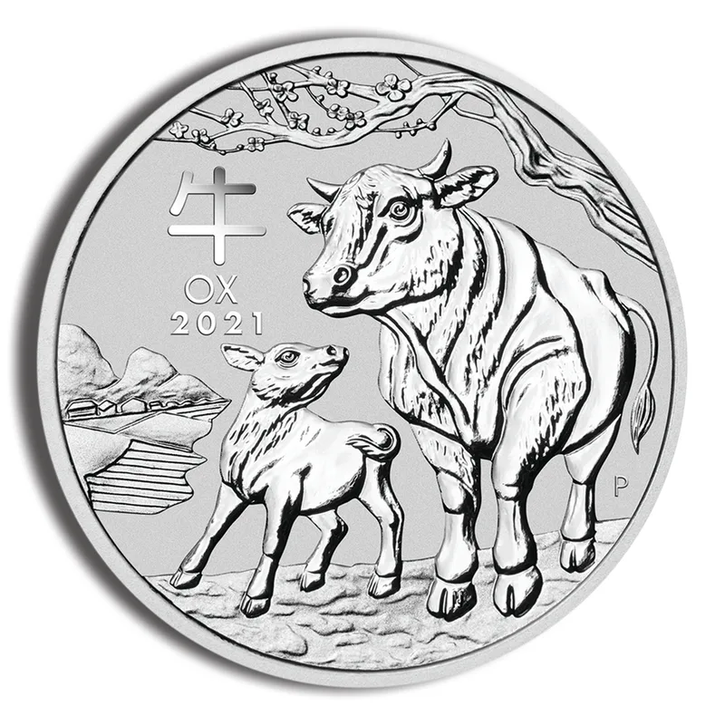 2021 Kilo Australia Silver Lunar Ox BU - Series III — Silver bullion from Standard Bullion