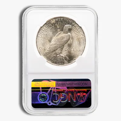 Peace Dollar - NGC MS60-MS62 — reverse view