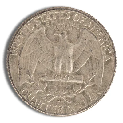 <body> FV 90% Silver Washington Quarters — reverse view