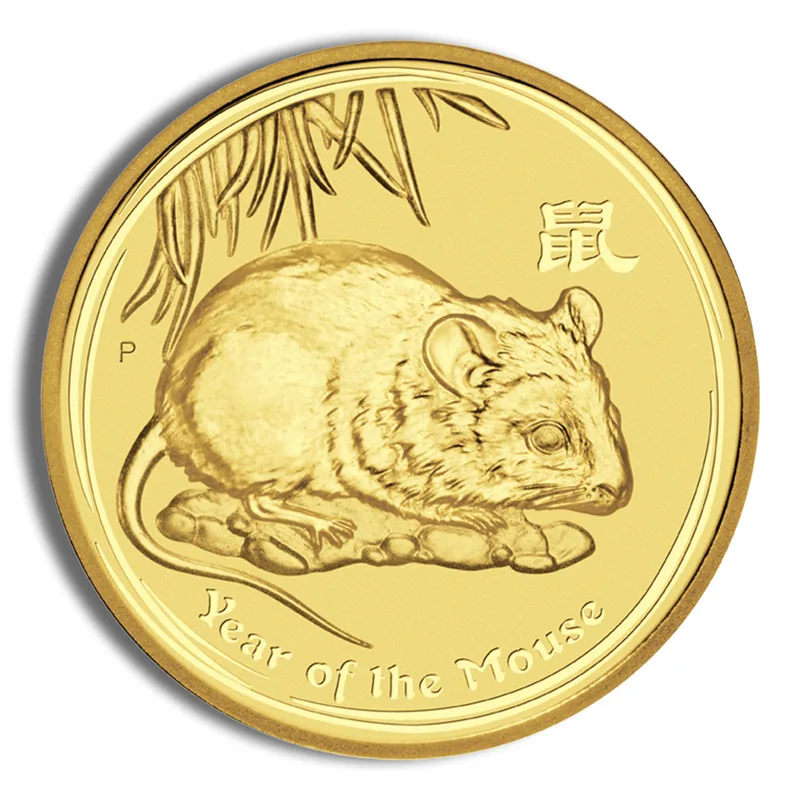 2008 2 oz Australia Gold Lunar Mouse BU - Series II — Gold bullion from Standard Bullion