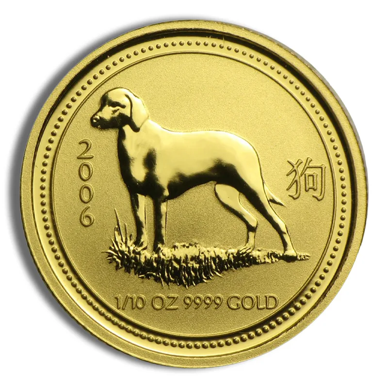 2006 1/10 oz Australia Gold Lunar Dog BU - Series I — Gold bullion from Standard Bullion