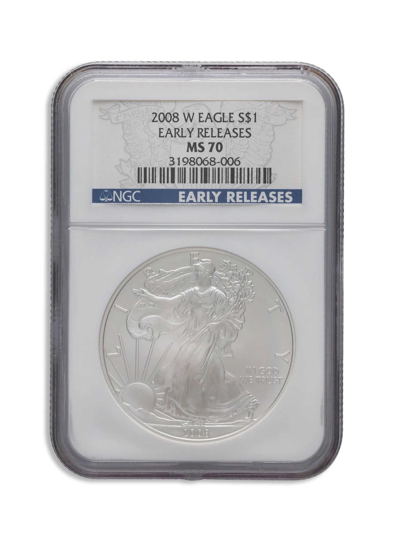 2008-W Burnished Silver Eagle NGC MS70 ER — Silver bullion from Standard Bullion