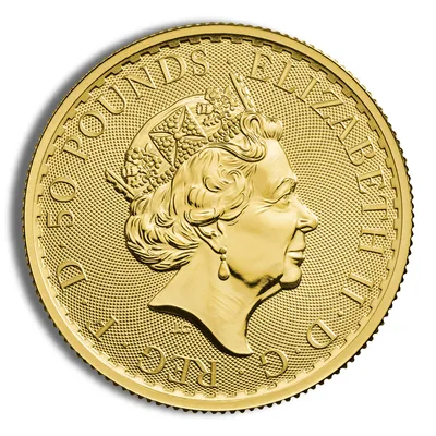 1/2 oz Gold Britannia (Year Varies) — reverse view