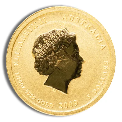 2009 1/20 oz Australia Gold Lunar Ox BU - Series II — reverse view
