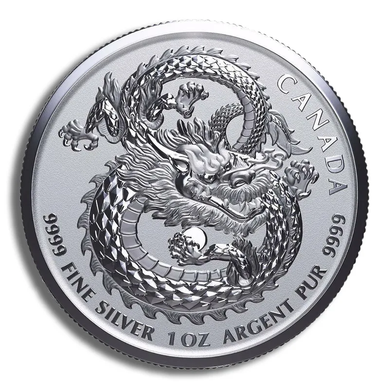 2019 1 oz Canadian Lucky Dragon High Relief Silver Coin — Silver bullion from Standard Bullion