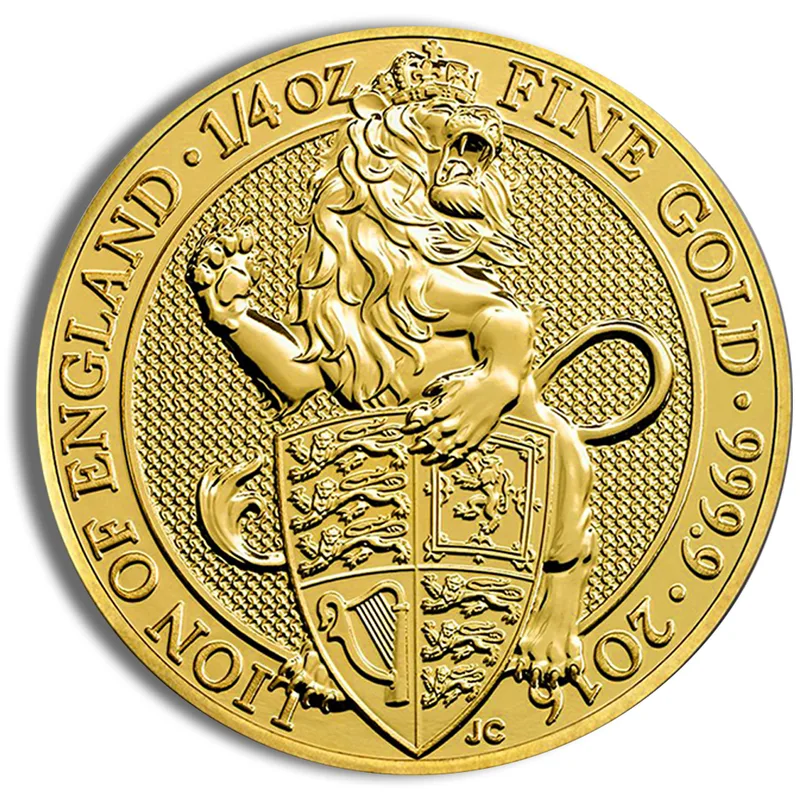 2016 1/4 oz Great Britain Queen's Beast Gold Coin - Lion — Gold bullion from Standard Bullion