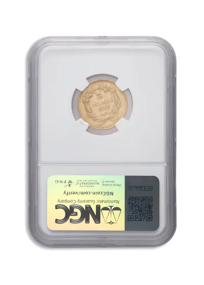 $3 Gold Princess - NGC MS61 — reverse view