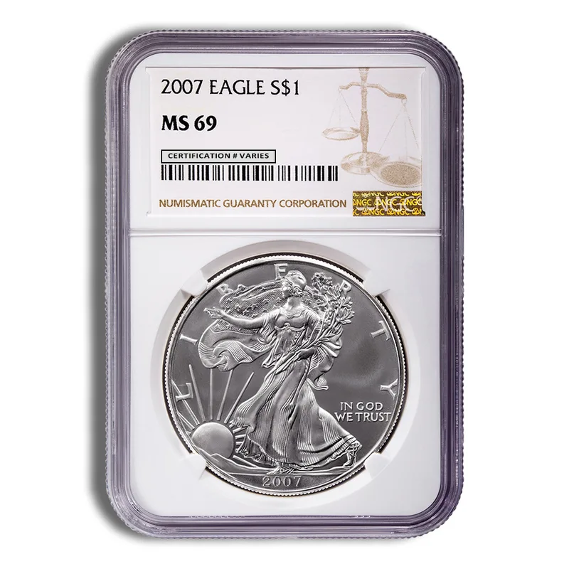 2007 Silver Eagle NGC MS69 — Silver bullion from Standard Bullion