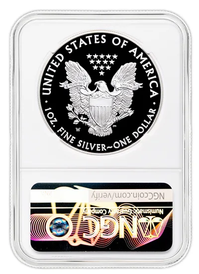 2021-W Proof Silver Eagle NGC PF70 - Type 1 — reverse view