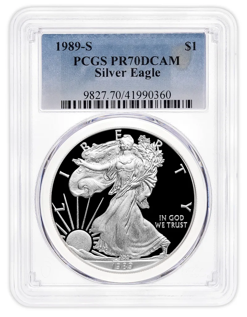 1989-S Proof Silver Eagle PCGS PR70 — Silver bullion from Standard Bullion