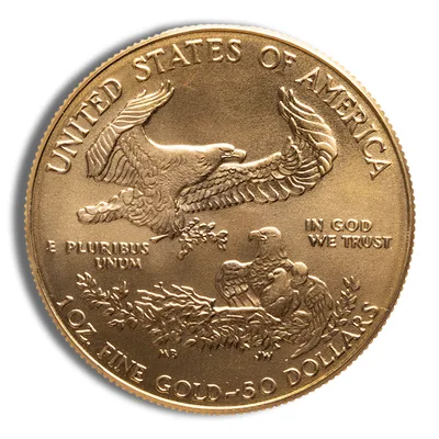 1986 1 oz Gold Eagle - BU (MCMLXXXVI) — reverse view