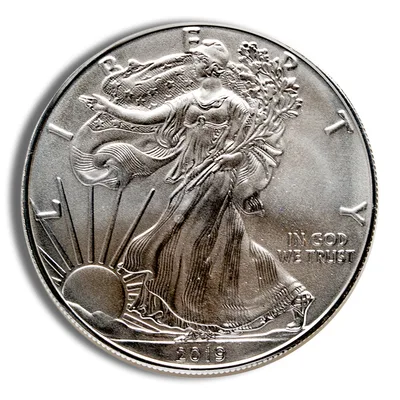 2019-W Burnished Silver Eagle with Box & COA — reverse view