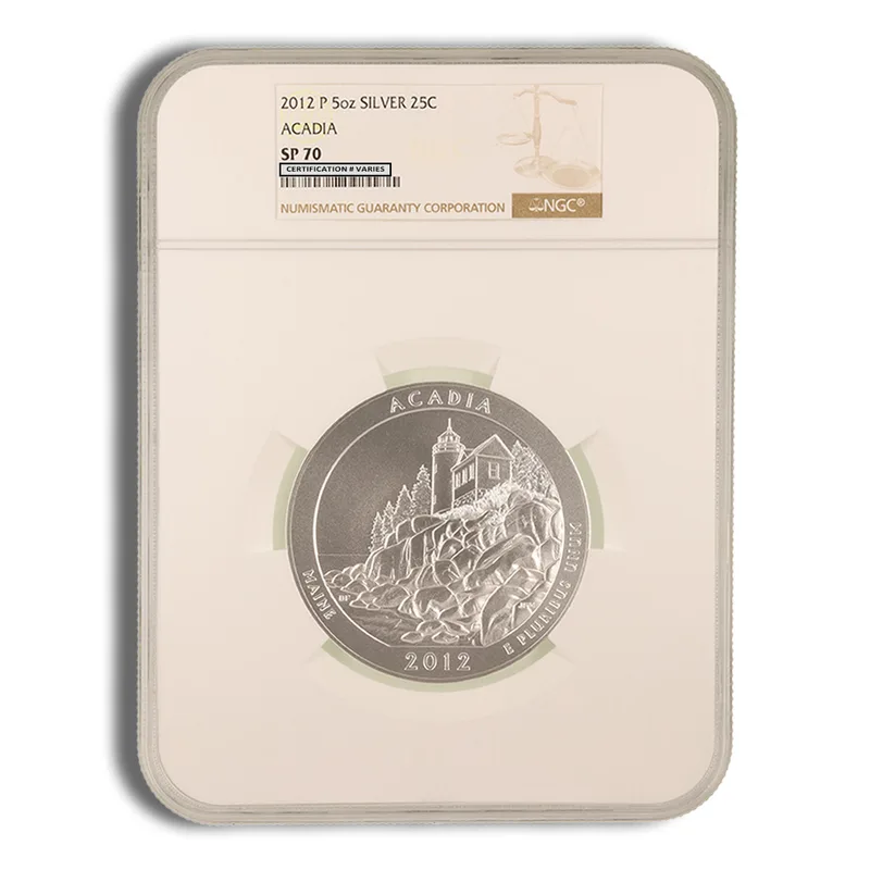 2012-P 5 oz ATB Acadia Silver Coin NGC SP70 — Silver bullion from Standard Bullion