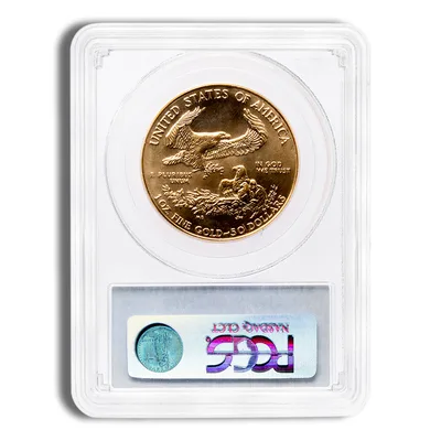 1990 1 oz Gold Eagle $50 PCGS MS69 — reverse view