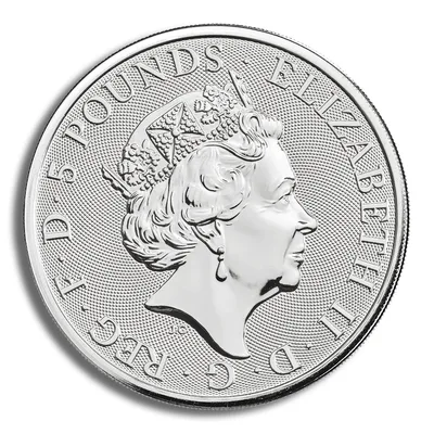 2020 2 oz Silver Great Britain Queen's Beasts - White Lion — reverse view
