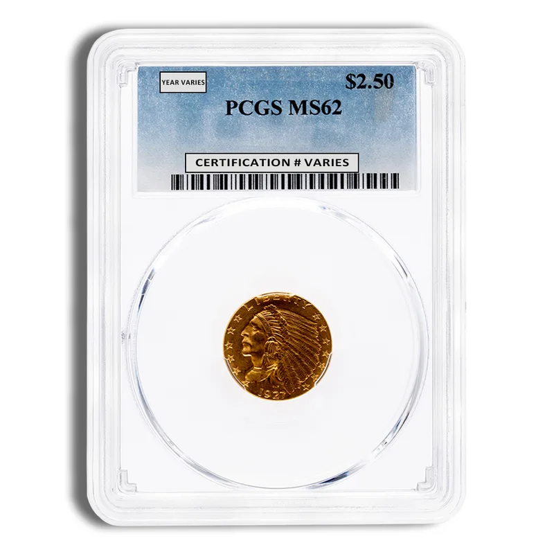 $2.5 Gold Indian Quarter Eagle - PCGS MS62 — Gold bullion from Standard Bullion