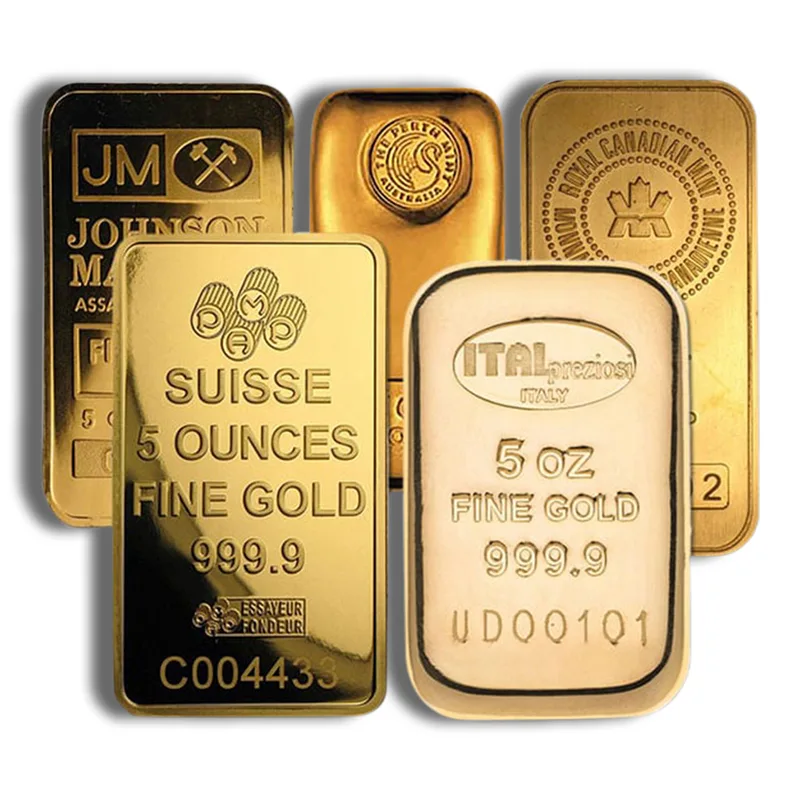 5 oz Gold Bar - Brand Varies .9999 — Gold bullion from Standard Bullion